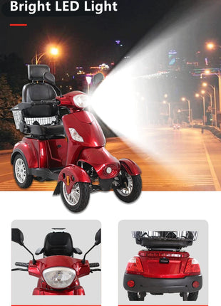 Travel 4 Wheels Elderly Electric Scooter Disabled Handicapped Mobility Scooter For Seniors - Riparo82