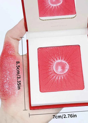 1PC Waterproof Blush Palette: Nude matte with pearlescent particles, light pink, orange and red, lightweight and long-lasting, s