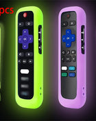 1/2/3 piece set of luminous silicone remote control with rope suitable for TCL Hisense Roku TV remote control - Riparo82
