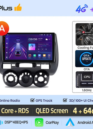 Junsun Wireless CarPlay Android Auto Car Radio for Honda Fit Jazz City 2002 2003 2004-2007 RDS GPS 4G WIFI Multimedia autoradio - Riparo82