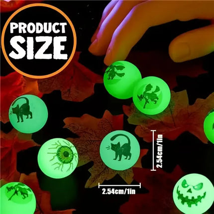 20/40Pcs Halloween Party Kids Gift Plastic Pumpkin Boxes with Glow in The Dark Bouncy Balls Trick or Treat Favors Goodie Fillers
