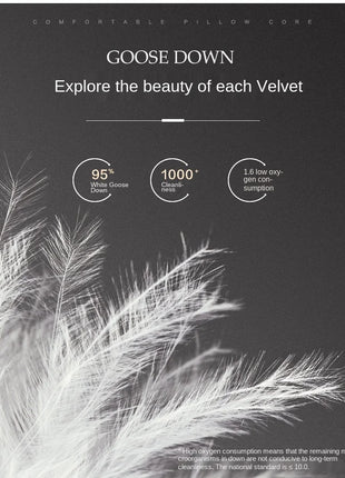 Soft Pillows White Goose Down Feather Pillows for Sleeping Neck Protection Bed Pillows with 100% Cotton Cover - Riparo82