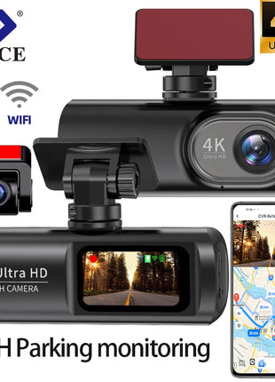 Dash Cam 4K WIFi GPS Front and Rear Night Vision Video Recorder HD 1080P Camera Auto System for car  Bicycles motorcycl summer - Riparo82