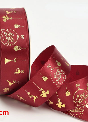 Nastro natalizio stampato da 5 metri Nastro natalizio in poliestere per design fatto a mano Decorazione natalizia Confezione regalo bouquet torta fai da te - riparo82