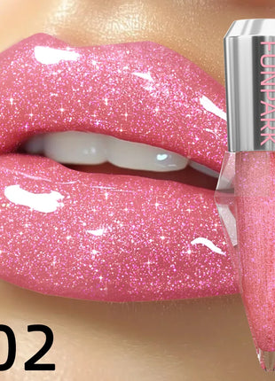 8 Color Glitter Shimmer Lip Gloss Moisturizing Lip Tinted Fuller Lip Effect Diamond Liquid Lipstick Makeup Sexy Lip Care Gifts - Riparo82
