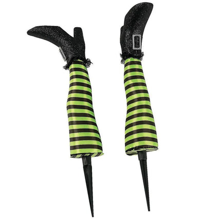 2pcs Halloween Evil Witch Legs Prosthetic Ornament Outdoor Yard Garden Patio Lawn Stake Halloween Party Decoration Props