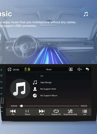 Hikity 9'' Car Stereo Radio 1 Din Carplay Android auto autoradio with Bluetooth FM Radio Receiver Support Mirror Link USB - Riparo82