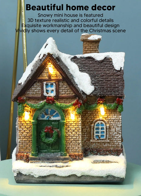 Decorazioni per case di natale casa del villaggio di natale Vintage squisita paesaggistica casa di natale illuminata a LED per regali di decorazioni per la casa
