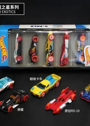 Hot Wheels Set 5 Auto Sportive 1:64 - Pack Modellini Metallo Pista