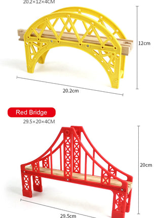 Tutti i tipi di binari del treno in legno Accessori Binari ferroviari in legno di faggio Ponte in legno Tunnel adatto per binari in legno Giocattoli per bambini - riparo82