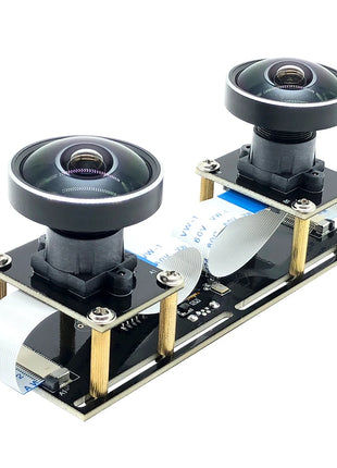 Dual Lens 360° Panoramic Fisheye Binocular Synchronization Stereo 1080P Webcam 5MP USB Camera Module For 3D VR Virtual Reality - Riparo82