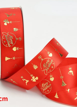 Nastro natalizio stampato da 5 metri Nastro natalizio in poliestere per design fatto a mano Decorazione natalizia Confezione regalo bouquet torta fai da te - riparo82