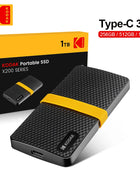 KODAK X200 Disco rigido SSD esterno HD Externo 1TB USB3.1 Mini SSD portatile 256B 512GB 1TB per laptop Smartphone PS4 PC MAC TV