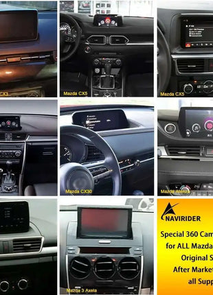 For Mazda 3 Axela 360 Panoramic System For Mazda CX-9 CX-5 CX-4 CX-7 Original Car Screen Upgrade 3D 1080P 360 Recording Cameras - Riparo82