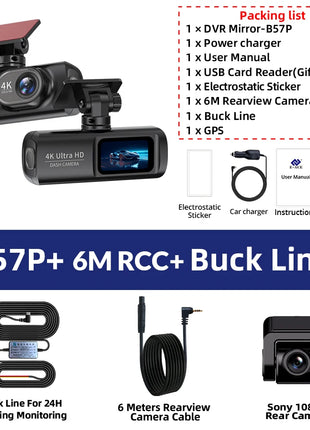 Dash Cam 4K WIFi GPS Front and Rear Night Vision Video Recorder HD 1080P Camera Auto System for car  Bicycles motorcycl summer - Riparo82