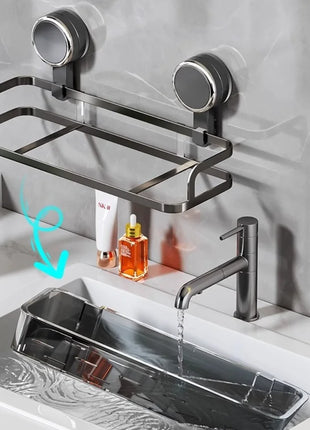 Portaoggetti da bagno a ventosa, WC senza perforazione, portaoggetti rimovibile a parete, lavabo, appendiabiti da parete