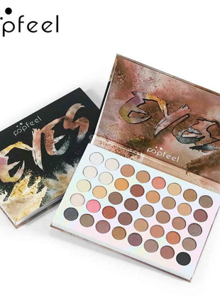 POPFEEL 40-Color Earth Tone Eyeshadow Palette - Matte, Shimmer, and Contour Makeup for Vibrant and Long-Lasting Eye Look.