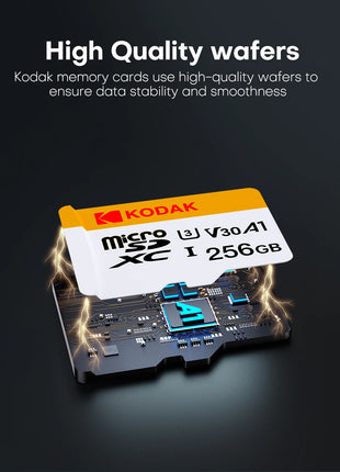 KODAK Micro SD TFcard 256GB 64GB 32GB Scheda di memoria 128GB Classe 10 Scheda SD Microsd 100MB/S UHS-I Scheda A1 per telefono/PC
