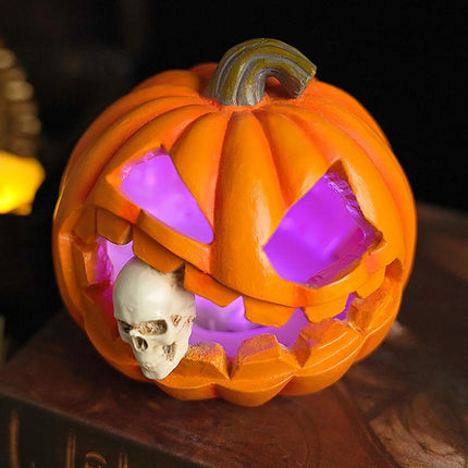 Halloween Pumpkin Lamp Pumpkin Skeleton Lights Halloween Sculpture Ornament Decoration Garden Outdoor Indoor Party Home Decor