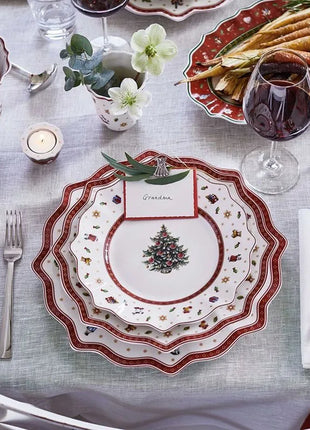 Tesoro tedesco Porcellana dura Giocattolo natalizio Joy Piatto piano multi-angolo Tazza di Natale Piattino Ciotola Candeliere - riparo82