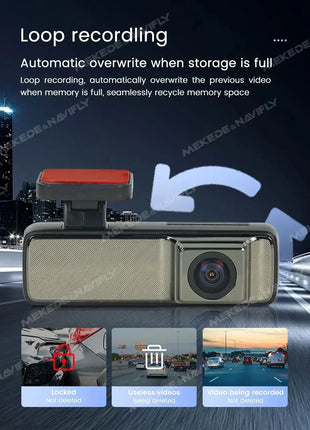 HD Dash Cam 1080P Car Recorder Dual Camera Vehicle Drive Auto Video DVR Android Wifi Smart Connect USB 24H Parking Monitoring - Riparo82