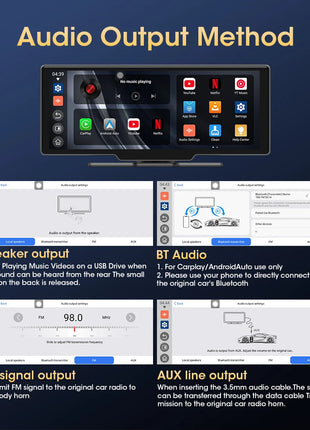 10.26" Wireless Carplay Android Auto Screen Car Radio Multimedia Video Player Rearview Camera Automotive Accessories 5G WIFI FM - Riparo82