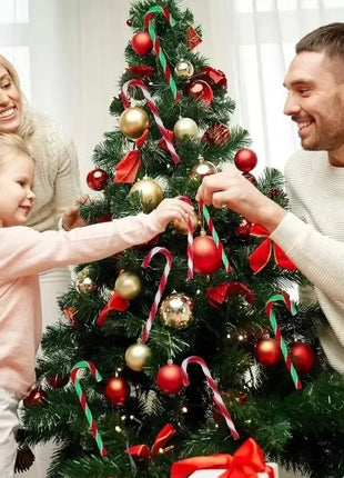 100/10 pezzi di bastoncini di zucchero di Natale ornamento di plastica albero di Natale appeso decorazione stampella intrecciata bastoncini di zucchero favore di partito al coperto - riparo82