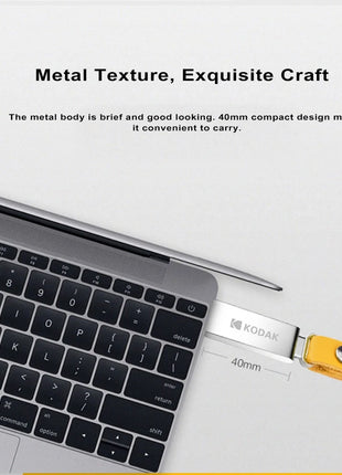 KODAK USB 2.0 Flash Drive 128GB 64GB 32GB Pen Drive impermeabile Mini Memory Stick in pelle metallo U Disk