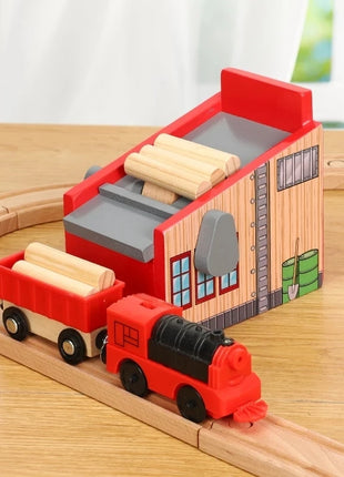 Tutti i tipi di binari del treno in legno Accessori Binari ferroviari in legno di faggio Ponte in legno Tunnel adatto per binari in legno Giocattoli per bambini - riparo82