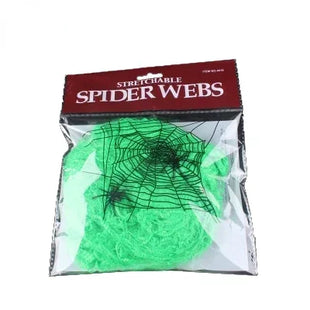 Artificial Spider Web Halloween Decoration Scary Party Scene Props White Stretchy Cobweb Horror House Home Decora Accessories - Riparo82