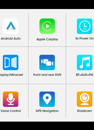 11.26 inch Dash Cam 4K Car DVR Wireless Carplay & Android Auto GPS Navigation Video Recorder Dashboard Dual Lens Wifi FM AUX - Riparo82