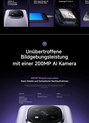 Versione globale Xiaomi Redmi Note 14 Pro Plus 5G Smartphone 200MP AI Camera Snapdragon 7s Gen 3 NFC 120W 5110mAh batteria - riparo82