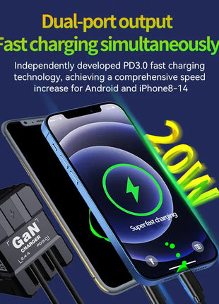 GaN 20W Fast charging PD3.0 Charger Type C lighting For iPhone 12 13 Samsung Huawei Xiaomi Mobile Phone EU/US Plug Wall Charger - Riparo82