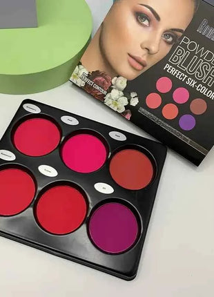 6-Color Blush Palette Large Natural Contouring Makeup Eye Shadow Palette Matte Blush Beauty Palette, Long-Lasting Concealer