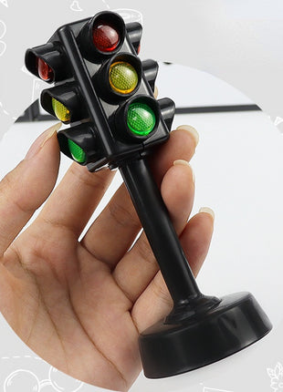 Semafori bifacciali simulati Lampada per segnaletica stradale Segnali per attraversamenti pedonali con base Giocattoli per l'apprendimento precoce per ragazzi e ragazze - riparo82