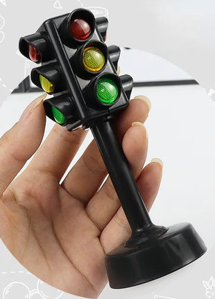 Semafori bifacciali simulati Lampada per segnaletica stradale Segnali per attraversamenti pedonali con base Giocattoli per l'apprendimento precoce per ragazzi e ragazze - riparo82