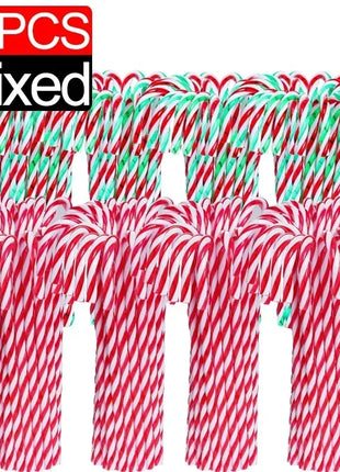 100/10 pezzi di bastoncini di zucchero di Natale ornamento di plastica albero di Natale appeso decorazione stampella intrecciata bastoncini di zucchero favore di partito al coperto - riparo82