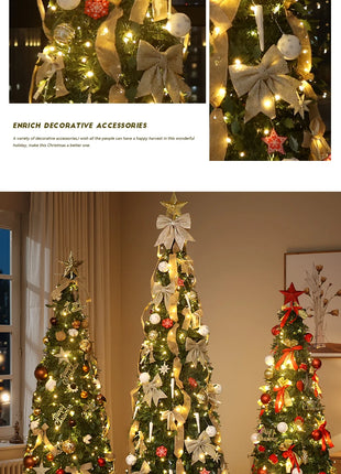 Albero di Natale incandescente Decorazione per albero di Natale artificiale pieghevole Ornamento natalizio floccato per esposizione spaziosa del festival del centro commerciale