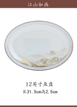 Fai da te 1 PC Jingdezhen piatti a ciotola di fascia alta, stoviglie combinate senza ceramica - riparo82