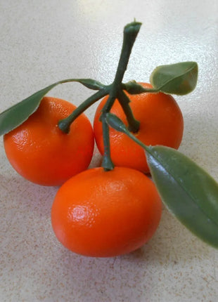 1PCS Imitation of real and fake oranges with branches and leaves, orange model, fruit shop window decoration - riparo82