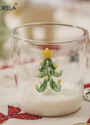 KEMORELA 1/2/4PCS Albero di Natale Tazza di Caffè in Vetro Succo di Vetro Tazza di Latte Adatto come Regalo di Natale Decorazione del Tavolo da pranzo Tazza - riparo82
