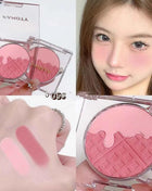 Monochrome Blush Palette, Powder Palette Multi-Colored Blush Powder Blushing Rose, Matte, Bold, Lightweight, Blends Easily