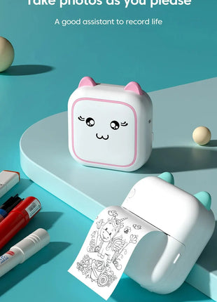 Mini Printer Portable Label Self-adhesive Sticker Color Thermal Paper Wireless Bluetooth Printing For Phones Photo - Riparo82