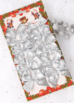 12 pezzi 3 cm palla di Natale ornamento per albero di Natale ciondolo appeso palline glitterate palline decorazione natalizia per la casa regalo di Capodanno - riparo82