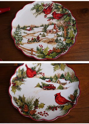 Set di stoviglie in ceramica di natale piatto da pranzo occidentale colorato sottosmalto di alta qualità piatto decorativo per posate per la cena del Festival - riparo82