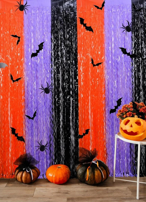 1 Pcs Halloween Color Block 1*2m Party Layout Rain Curtain for Halloween Horror Party Outdoor Bar Ktv Family Decoration Supplies - Riparo82