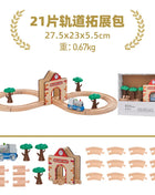 Set di binari ferroviari in legno Pacchetto di espansione Blocchi di costruzione fai-da-te Accessori Tracce adatte per binari in legno Giocattoli educativi per bambini