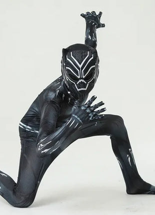 Marvel Black Panther Costume Bambini Bambino Supereroe Black Panther Cosplay Tuta Tuta Costumi di Carnevale di Halloween