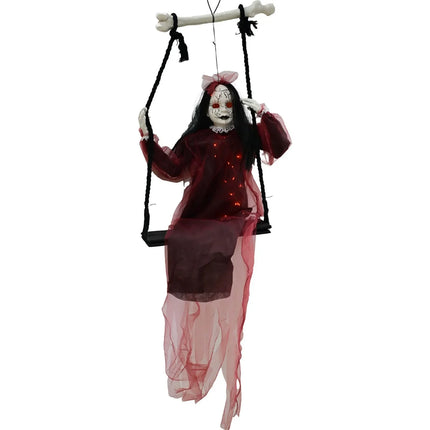 Halloween Hanging Ghosts Swing Girl Purple Female Ghost Halloween Outdoor Decoration Party Home Outdoor Yard Garden Horror Decor
