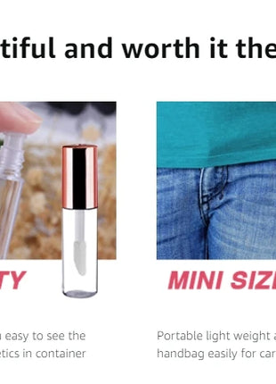 1.2ml Mini Lip Gloss Tubes with Wand Empty Travel Bottle Refillable Lip Gloss Containers Lip Balm DIY Lipstick Cosmetics - Riparo82